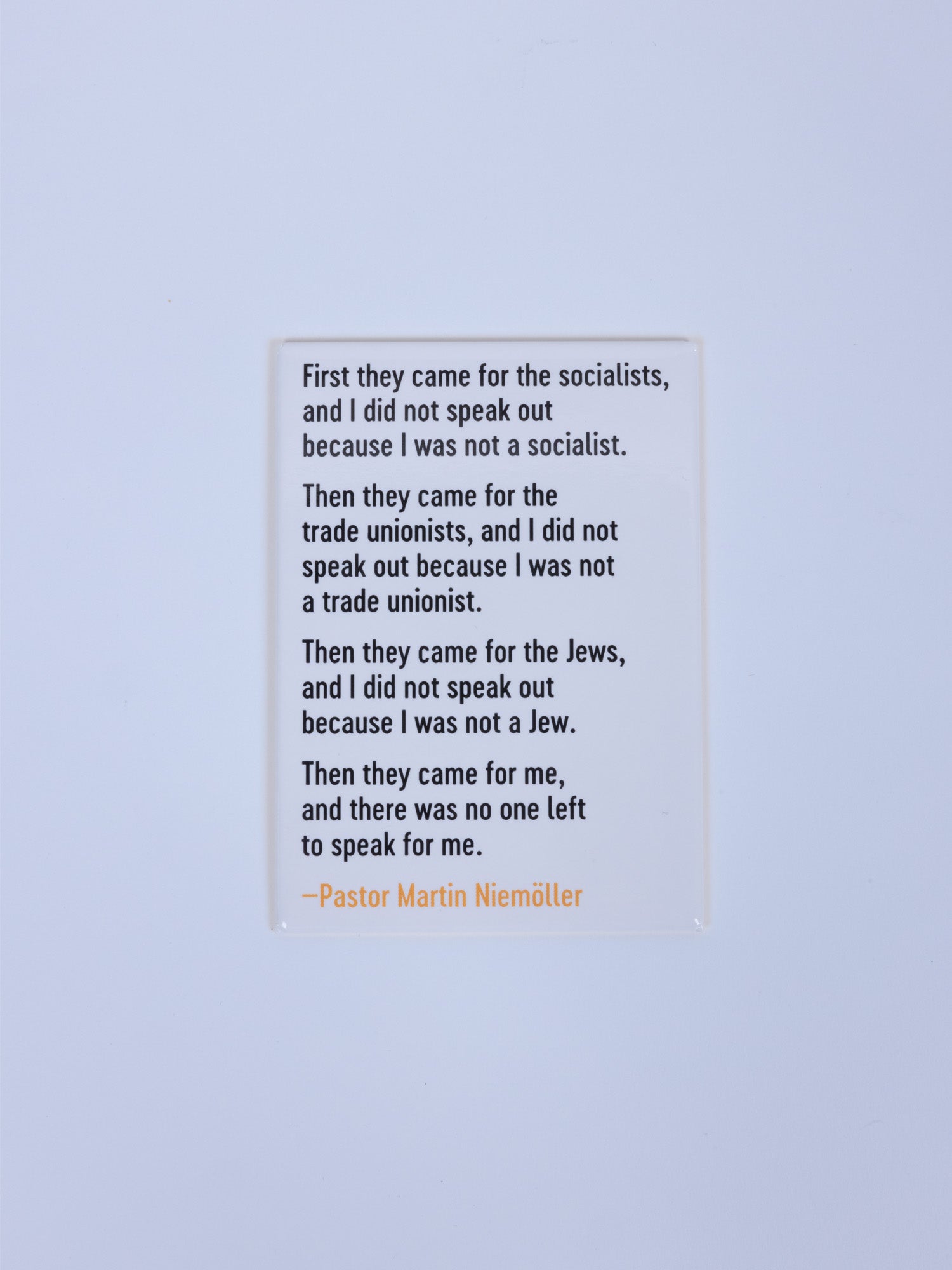 "Then They Came for Me": Martin Niemöller Quotation Magnet