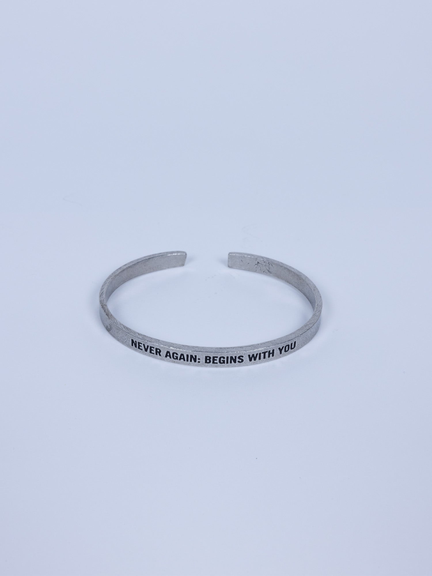 “Never Again: Begins with You” Cuff Bracelet